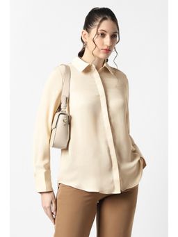 Van Heusen - Beige Solid Regular Shirt