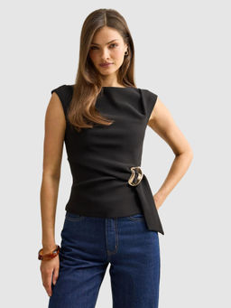 Forever New - Serena Hardware Detail Black Top