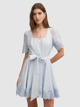 Forever New - Alana Lace Trim Mini Dress with Belt