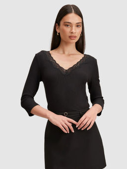 Forever New - Selena Lace Trim 3/4 Sleeve Top