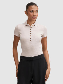 Forever New - Aaliyah Ribbed Polo T-Shirt