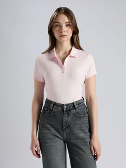 Tommy Hilfiger - Solid Slim Fit Cotton Pink Polo T-Shirt