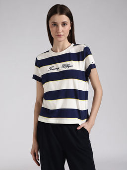 Tommy Hilfiger - Striped Regular Fit Cotton T-Shirt