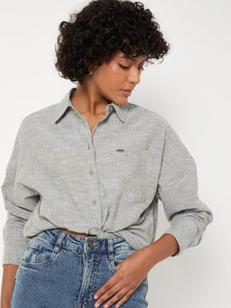 max - Women Striped Oversized Shirt