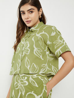 max - Women Floral Print Crop Shirt