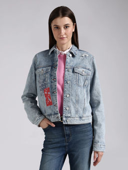 Tommy Hilfiger - Regular Fit Cotton Spread Collar Denim Jacket