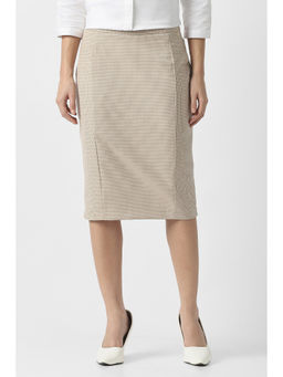 Van Heusen - Women Beige Print Formal Knee Length Skirt