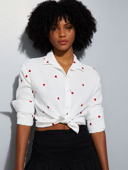 max - Alaya F X Urb_N Women White Embroidered Shirt