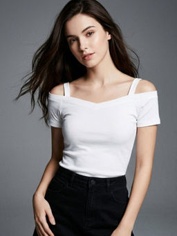 Outzidr - White Cold Shoulder Solid Top