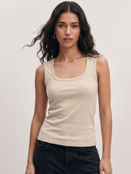 Outzidr - Charcoal Scoop Neck Tank Top