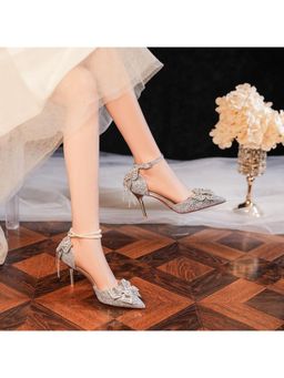 OZZARO - Women Baarat Ready Silver Stilettos