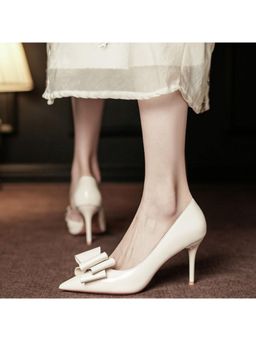 OZZARO - Women Execu Bow Ivory Pumps