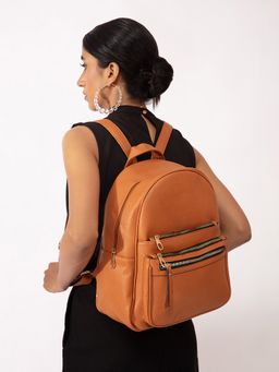 Twenty Dresses by Nykaa Fashion - Tan Textured Casual Backpack