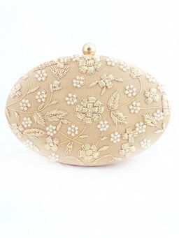 A Clutch Story - Oval Dabka Hand Embroidered Clutch