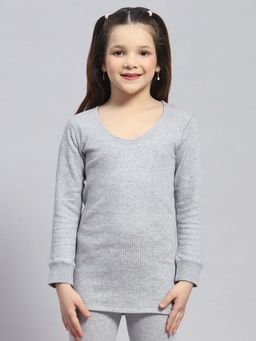 Monte Carlo - Grey Kids Regular Fit Full Sleeve Round Neck Thermal Top