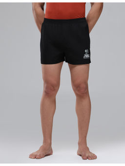 U.S. POLO ASSN. - Black Men Pure Cotton Mid Rise Oex14 Lounge Shorts