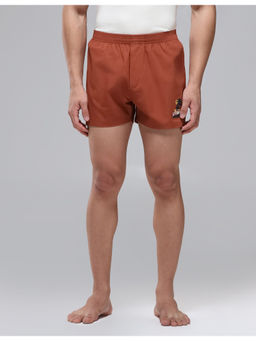 U.S. POLO ASSN. - Rust Men Pure Cotton Mid Rise Oex14 Lounge Shorts