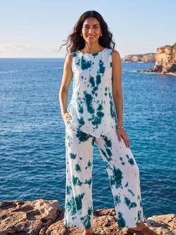 AOBA - Green Aqua Drift Tie-Dye Co-Ord Set