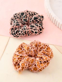 Silvermerc Designs - Set Of 2 Satin Crochet Scrunchies