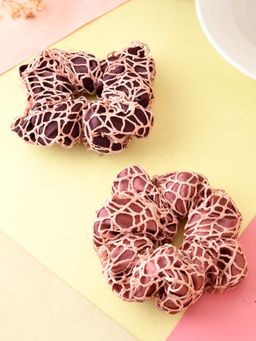 Silvermerc Designs - Set Of 2 Satin Crochet Scrunchies