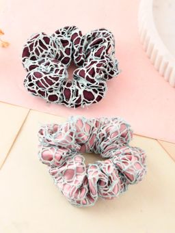 Silvermerc Designs - Set Of 2 Satin Crochet Scrunchies