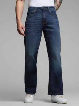 Jack & Jones - Solid Dark Blue Denim Mens Jeans