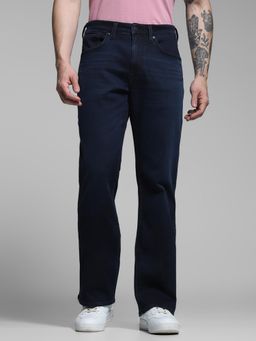 Jack & Jones - Solid Dark Blue Denim Mens Jeans