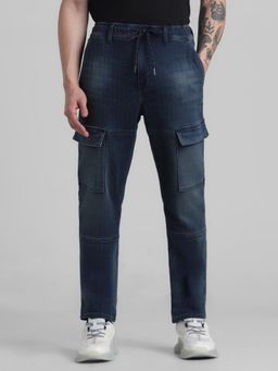 Jack & Jones - Solid Dark Indigo Blue Mens Jeans