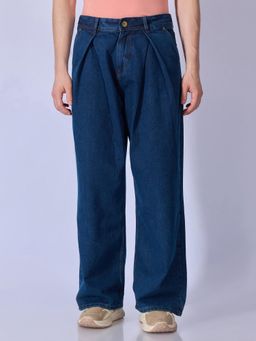 Espanshe - Quro - Baggy Pleated Jeans - MS Blue