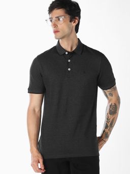 Jack & Jones - Men Organic Cotton Knitted Polo T-shirt - Grey
