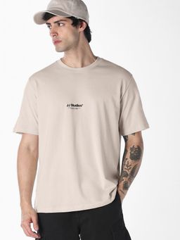 Jack & Jones - Printed Moonbeam Beige Mens T-shirt