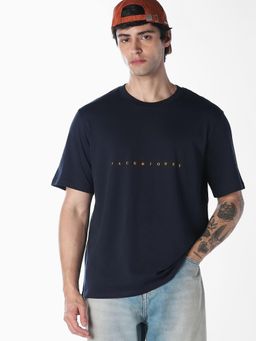 Jack & Jones - Printed Dark Mens T-shirt - Navy Blue