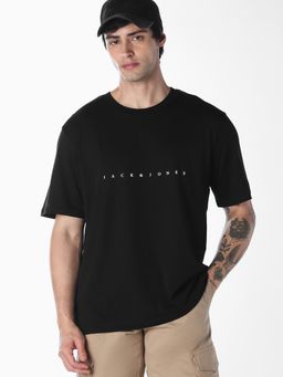 Jack & Jones - Printed Jet Black Mens T-shirt