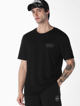 Jack & Jones - Printed Jet Black Mens T-shirt