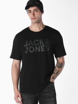 Jack & Jones - Printed Jet Black Mens T-shirt