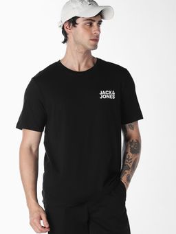 Jack & Jones - Printed Jet Black Mens T-shirt