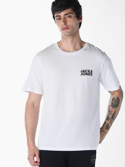 Jack & Jones - Printed Pure White Mens T-shirt