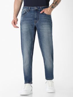 Jack & Jones - Solid Medium Blue Denim Mens Jeans