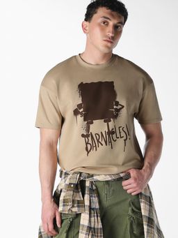 Jack & Jones - Men SpongeBob Printed Oversized T-shirt - Beige