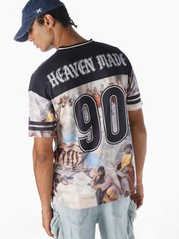Jack & Jones - Men Artwork Printed Oversized T-shirt - Beige