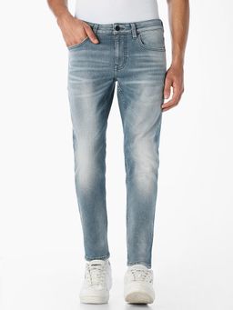 Jack & Jones - Men Blue Cropped Slim Fit Jeans