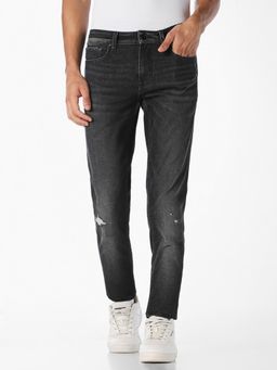 Jack & Jones - Men Black Washed Glenn Slim Fit Jeans