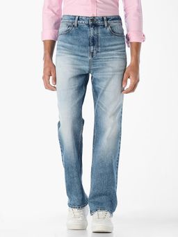 Jack & Jones - Men Light Washed Dario Loose Fit Jeans - Blue