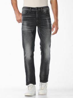 Jack & Jones - Men Washed Slim Fit 5-Pocket Jeans - Black