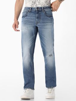 Jack & Jones - Men Blue Washed Clark Regular Fit Jeans