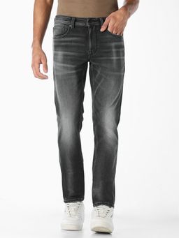 Jack & Jones - Men Black Washed Clark Regular Fit Jeans