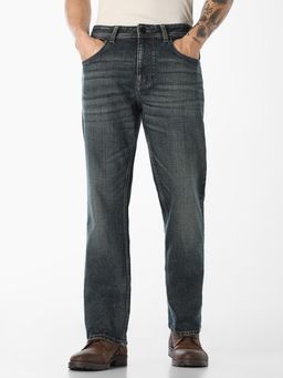 Jack & Jones - Men Blue Faded Cliff Straight Jeans