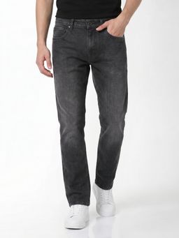 Jack & Jones - Men Grey Washed Clark Regular Fit Jeans