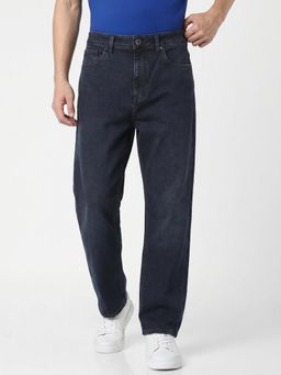 Jack & Jones - Men Dark Blue Washed Dario Loose Fit Jeans