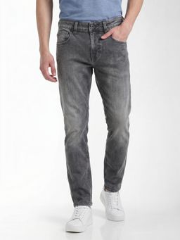 Jack & Jones - Men Grey Washed Glenn Slim Fit Jeans